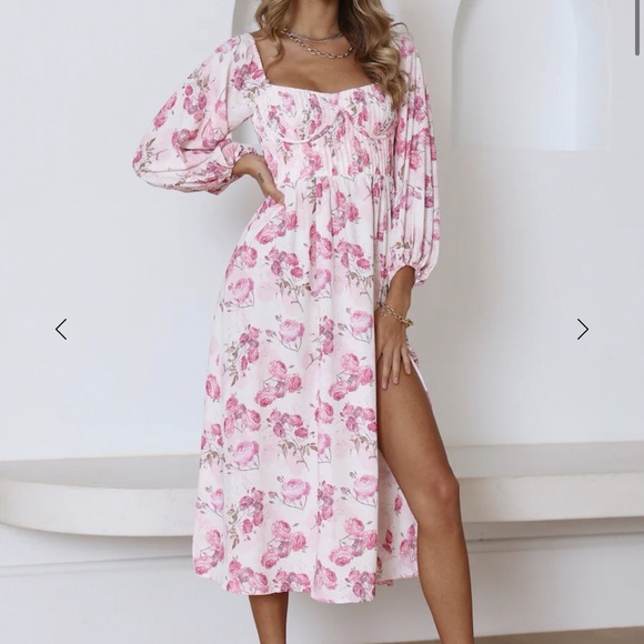Hello Molly Pink Floral Midi Dress - Picture 3 of 6